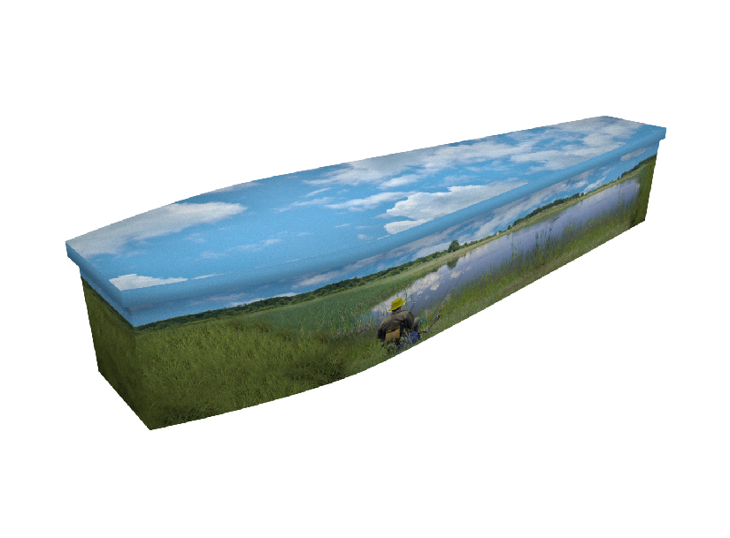 Fishing wooden coffin