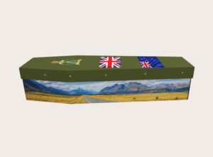 Cardboard Coffin - New Zealand and Emblems - 3246