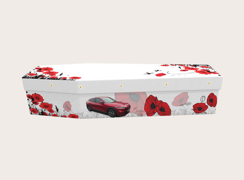 Cardboard Coffin - Mustang with Poppies- 3254