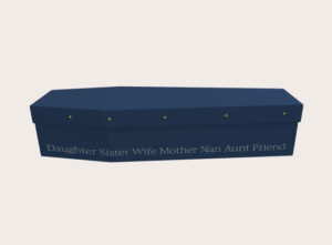 Cardboard Coffin - Family Members on Blue - 3271