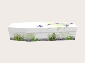 Cardboard Coffin - Lily of the Valley and Purple Butterflies - 3371
