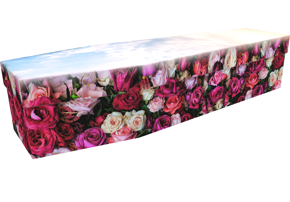 Floral Cardboard coffin bed of roses